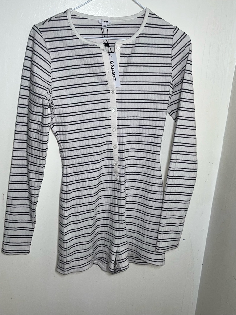 Garage striped ribbed romper S